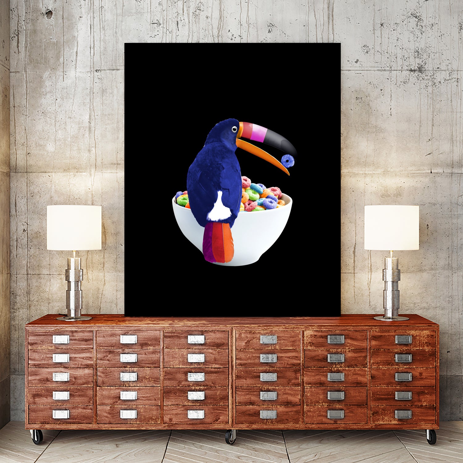 CEREAL TOUCAN by Jonas Loose on GIANT ART - green 3d art