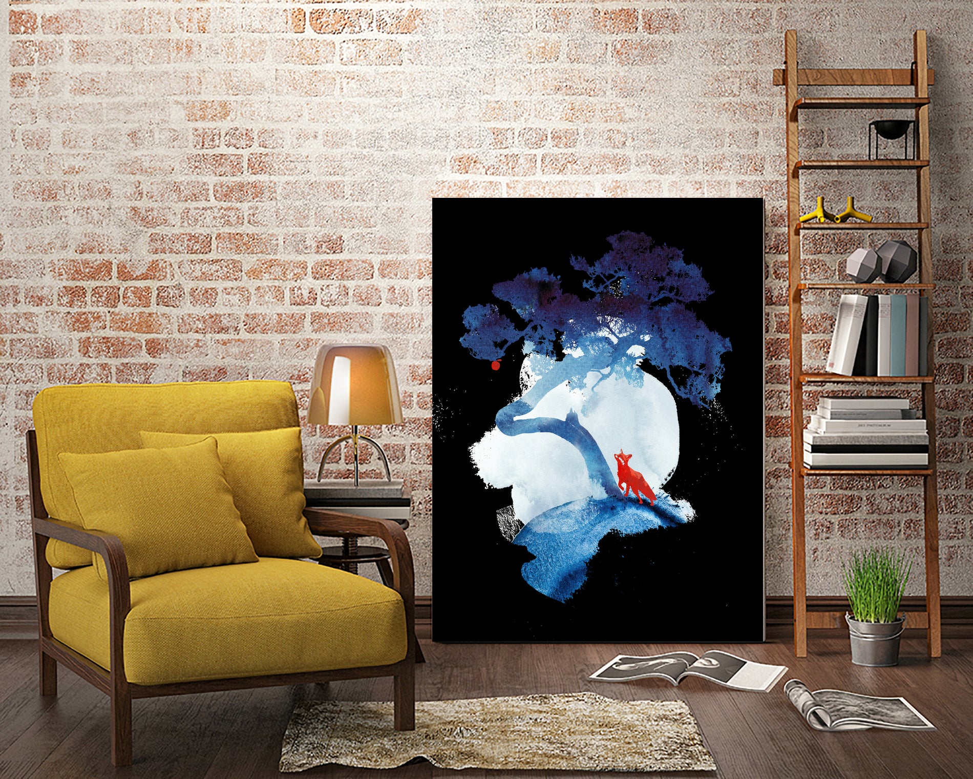 The last apple tree by Robert Farkas on GIANT ART - blue digital painting