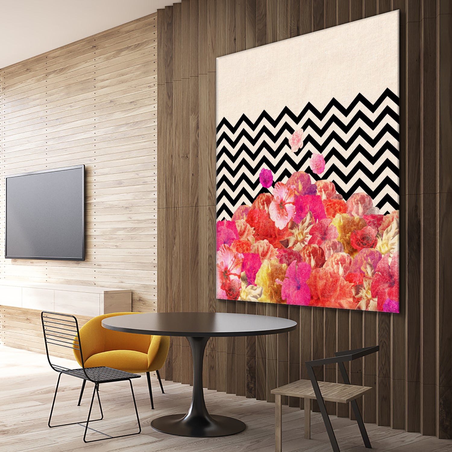 Chevron Flora II by Bianca Green on GIANT ART - red photo illustration