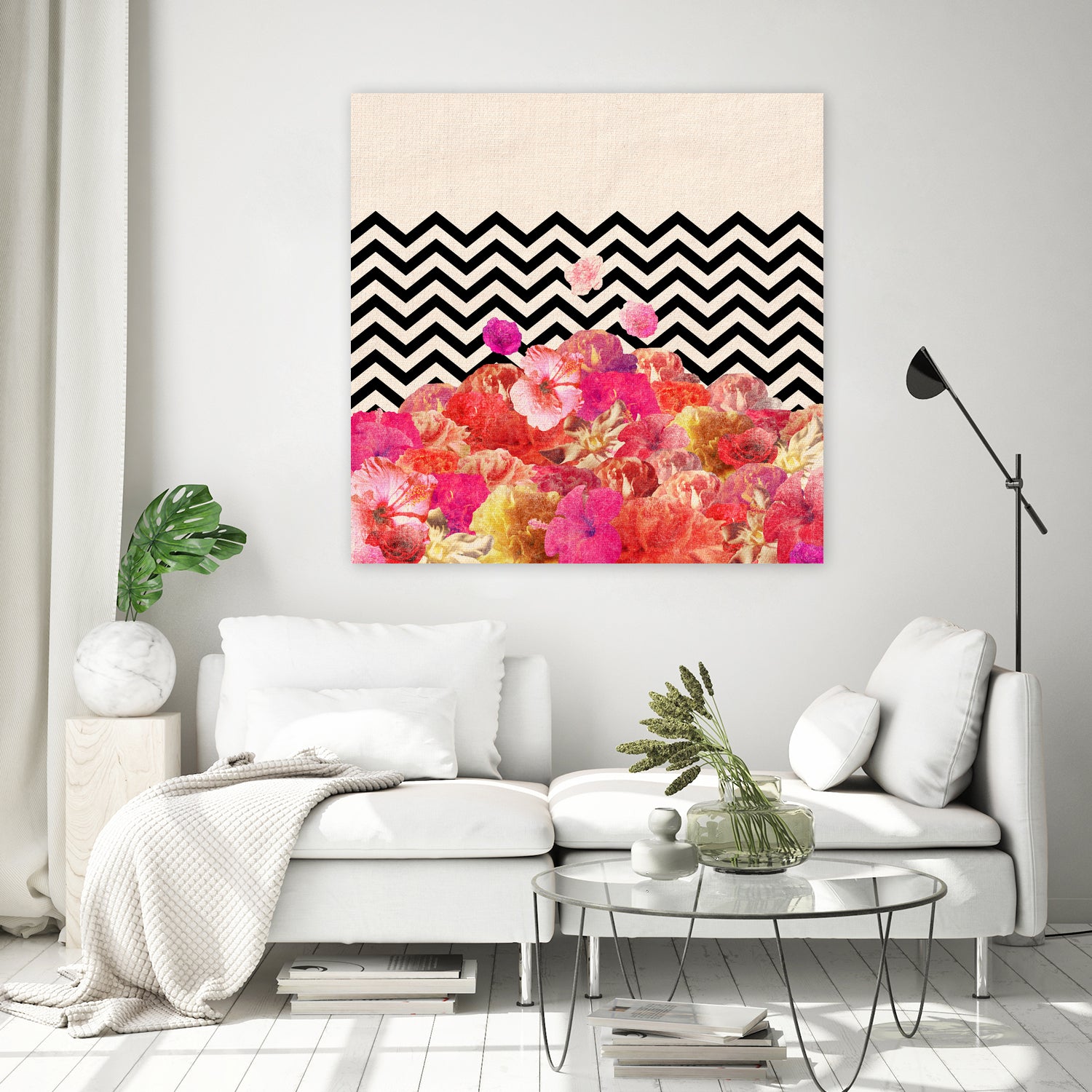 Chevron Flora II by Bianca Green on GIANT ART - red photo illustration