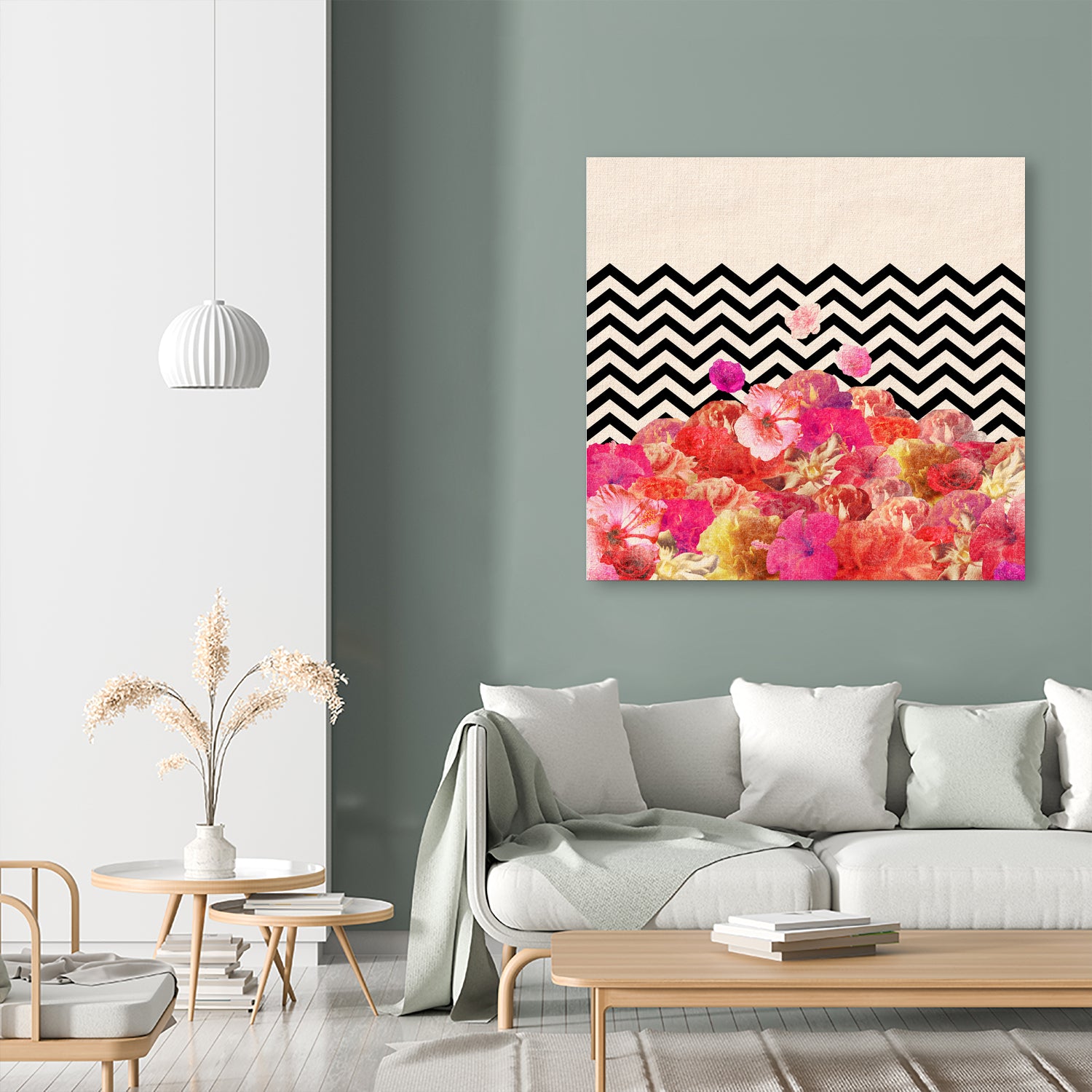Chevron Flora II by Bianca Green on GIANT ART - red photo illustration
