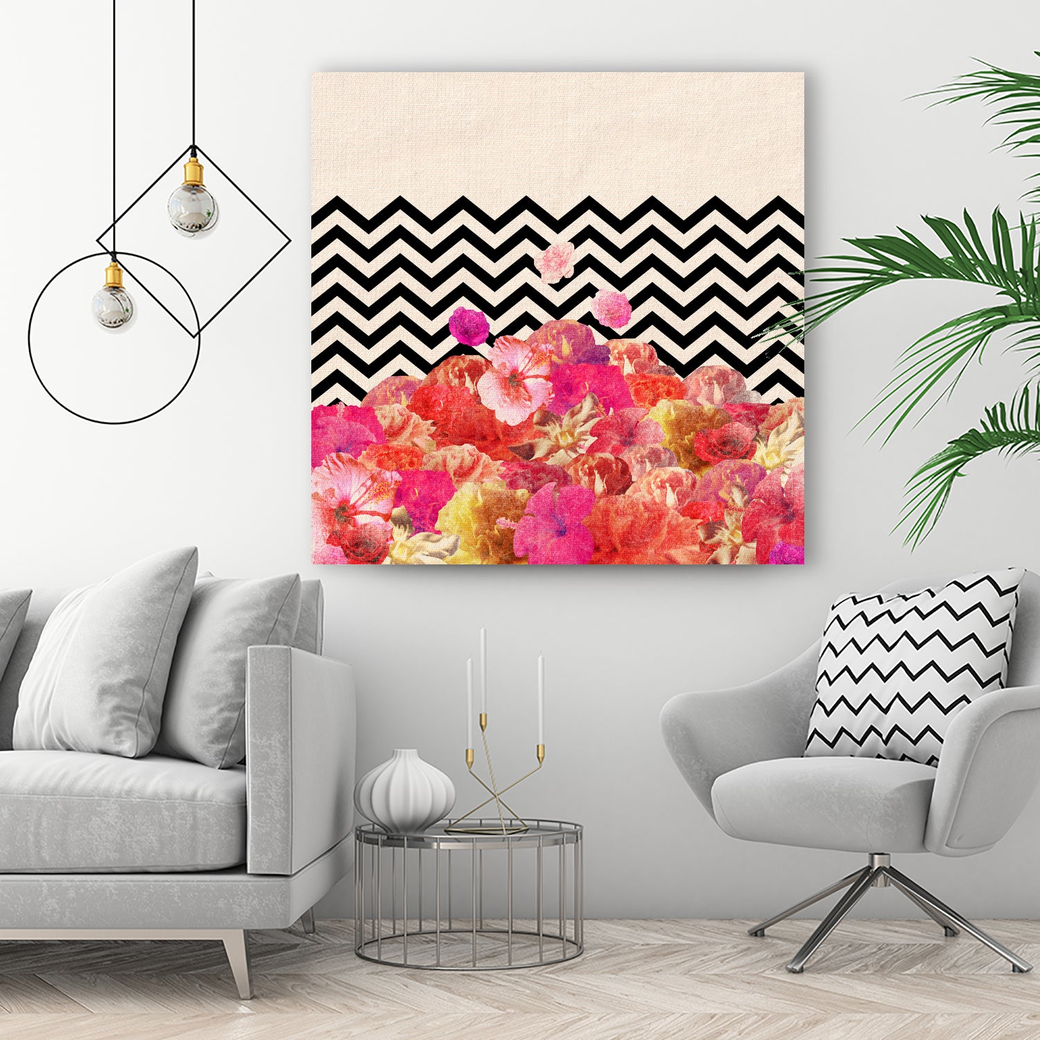 Chevron Flora II by Bianca Green on GIANT ART - red photo illustration