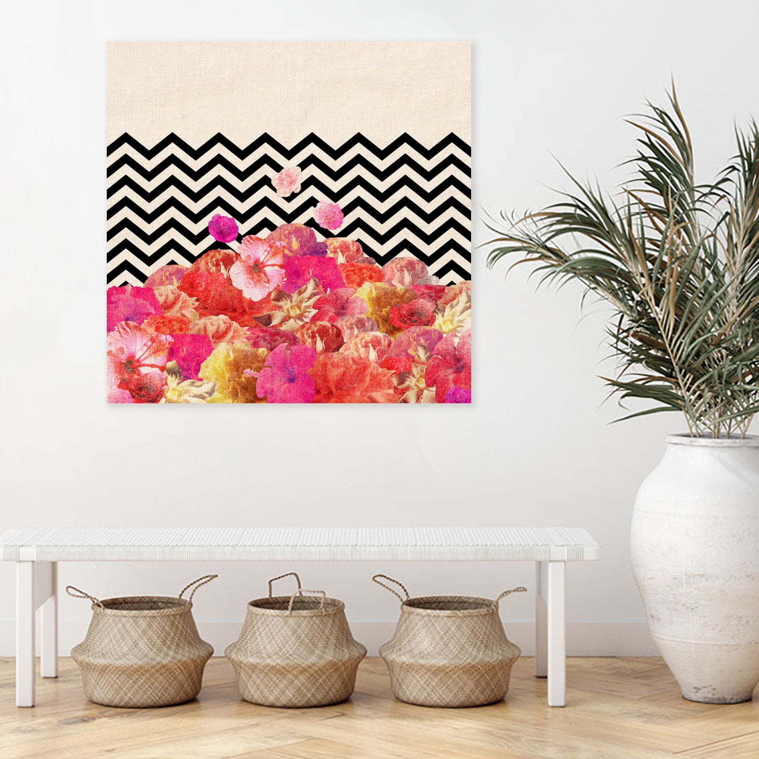 Chevron Flora II by Bianca Green on GIANT ART - red photo illustration
