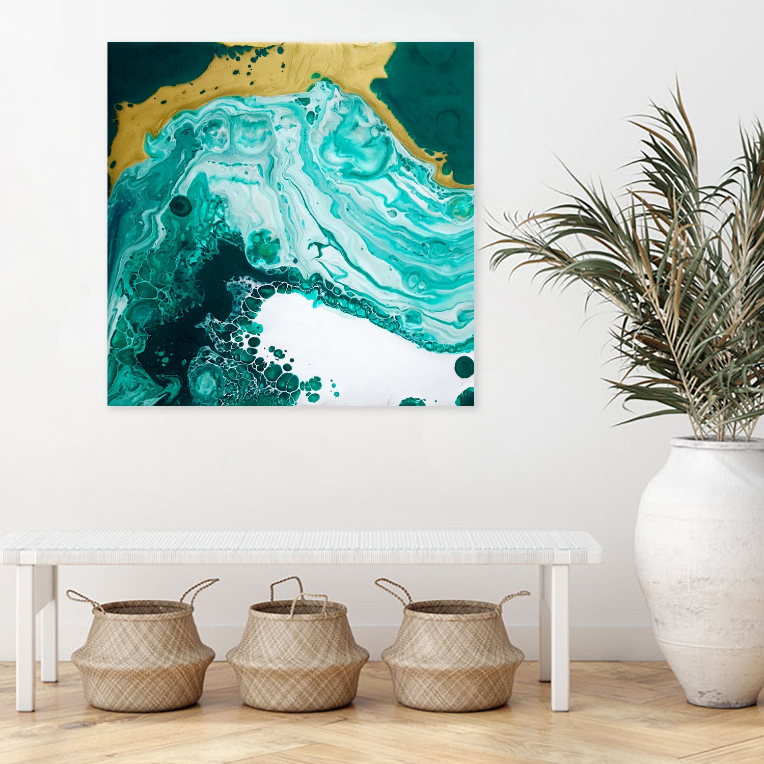 Emerald Coast by L. Renee Jones on GIANT ART - green mixed media