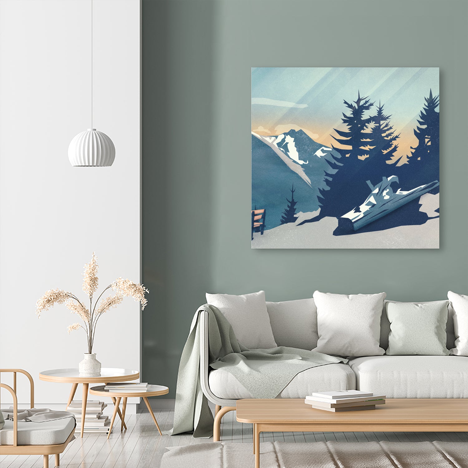 Mountain Sunrise (Pause II) by Romina Lutz on GIANT ART - yellow digital painting