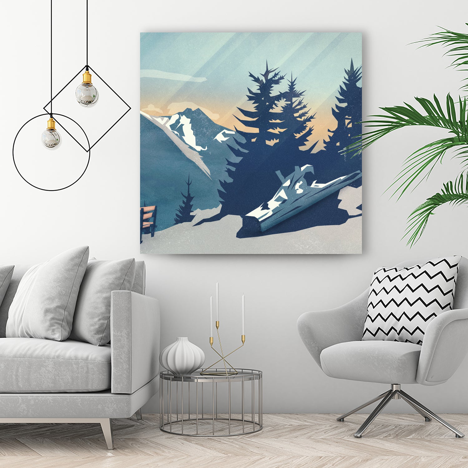 Mountain Sunrise (Pause II) by Romina Lutz on GIANT ART - yellow digital painting