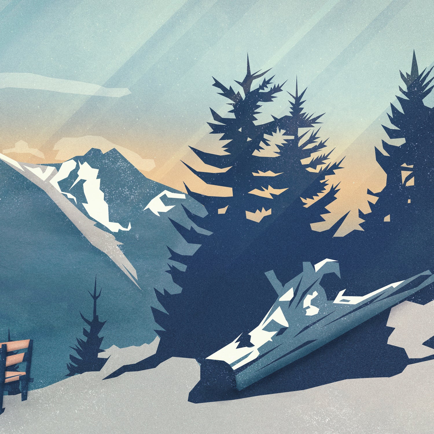 Mountain Sunrise (Pause II) by Romina Lutz on GIANT ART - yellow digital painting