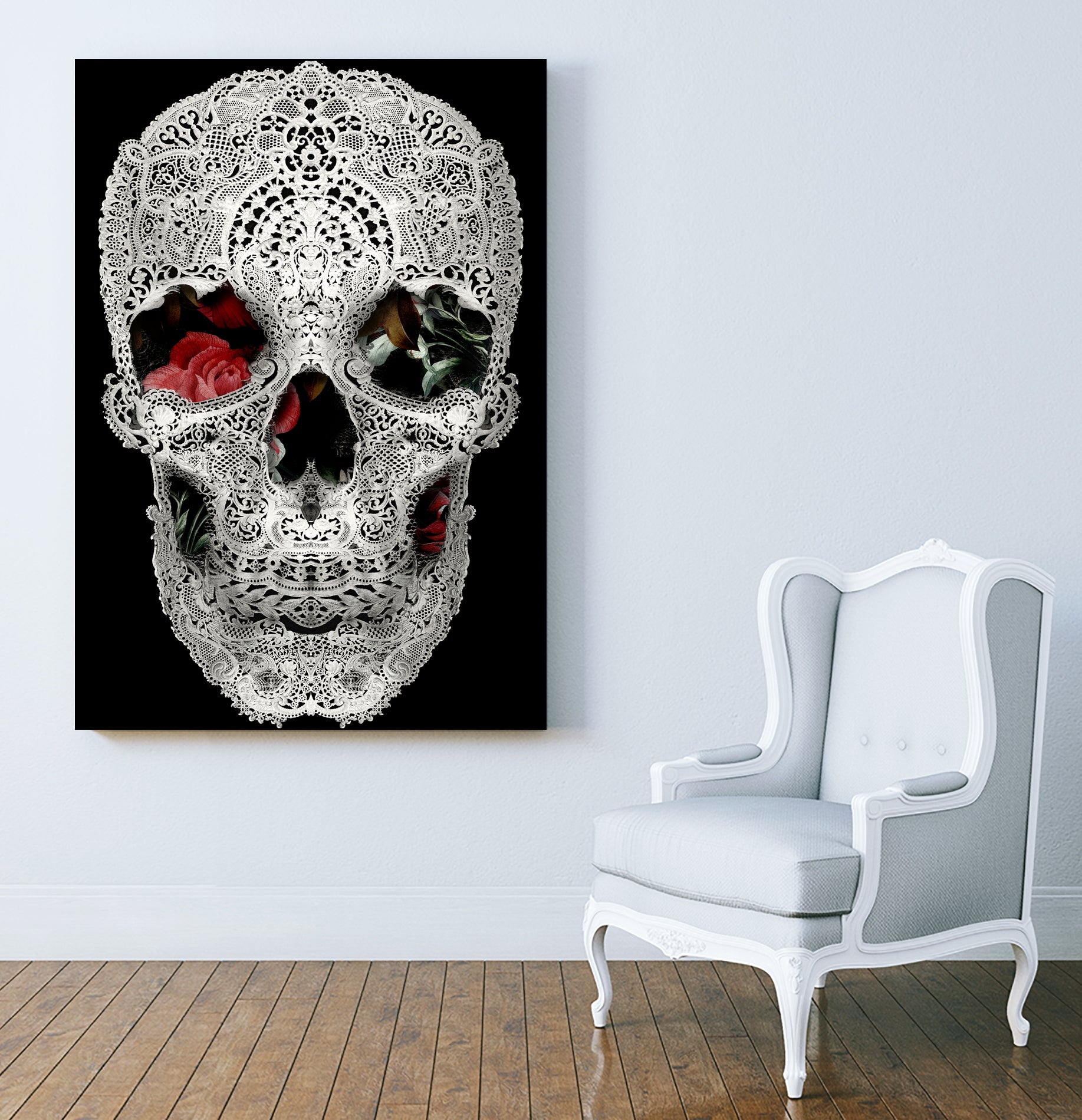 lace skull 2 light 6000 by Ali Gulec on GIANT ART - white digital drawing