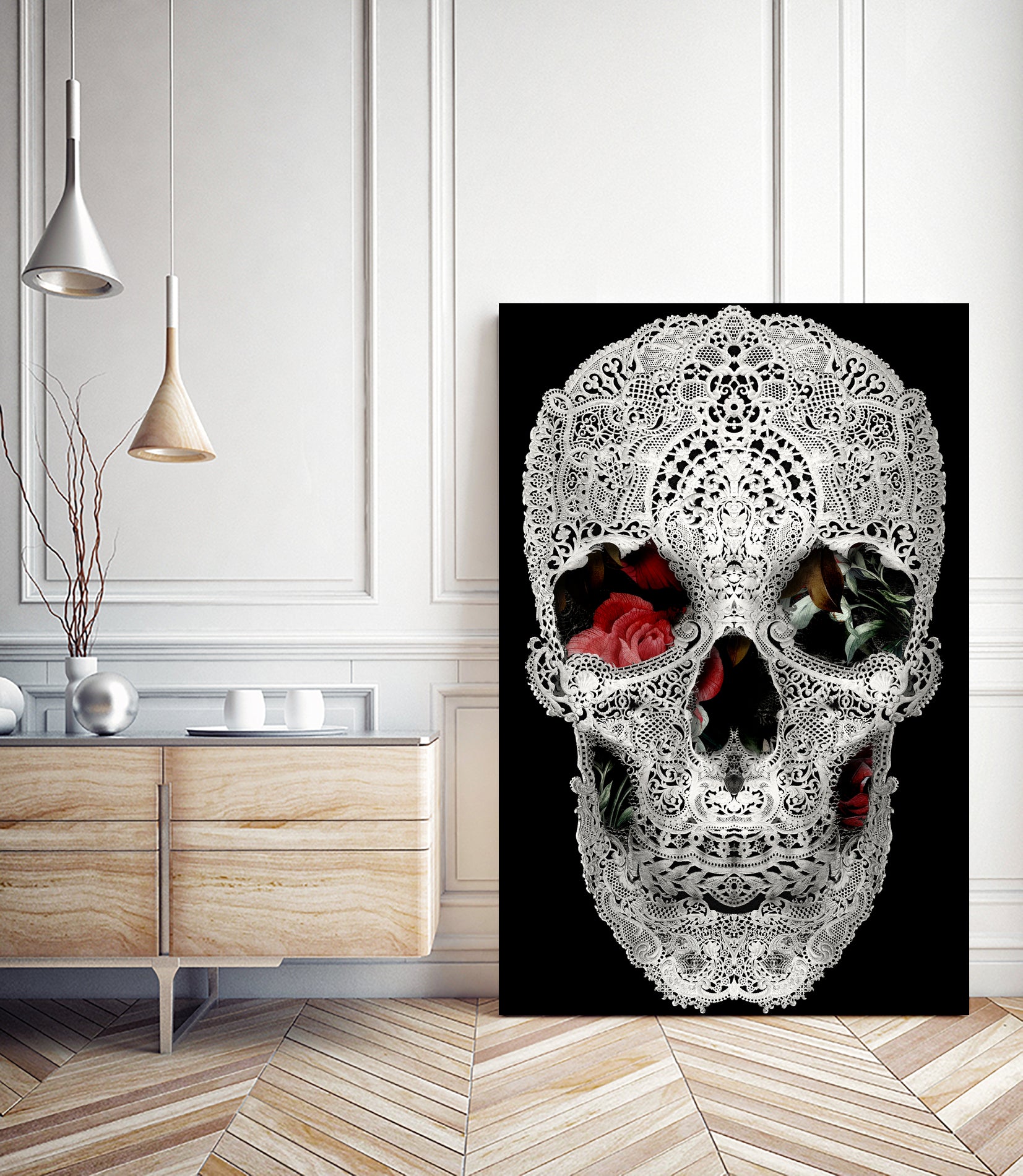 lace skull 2 light 6000 by Ali Gulec on GIANT ART - white digital drawing