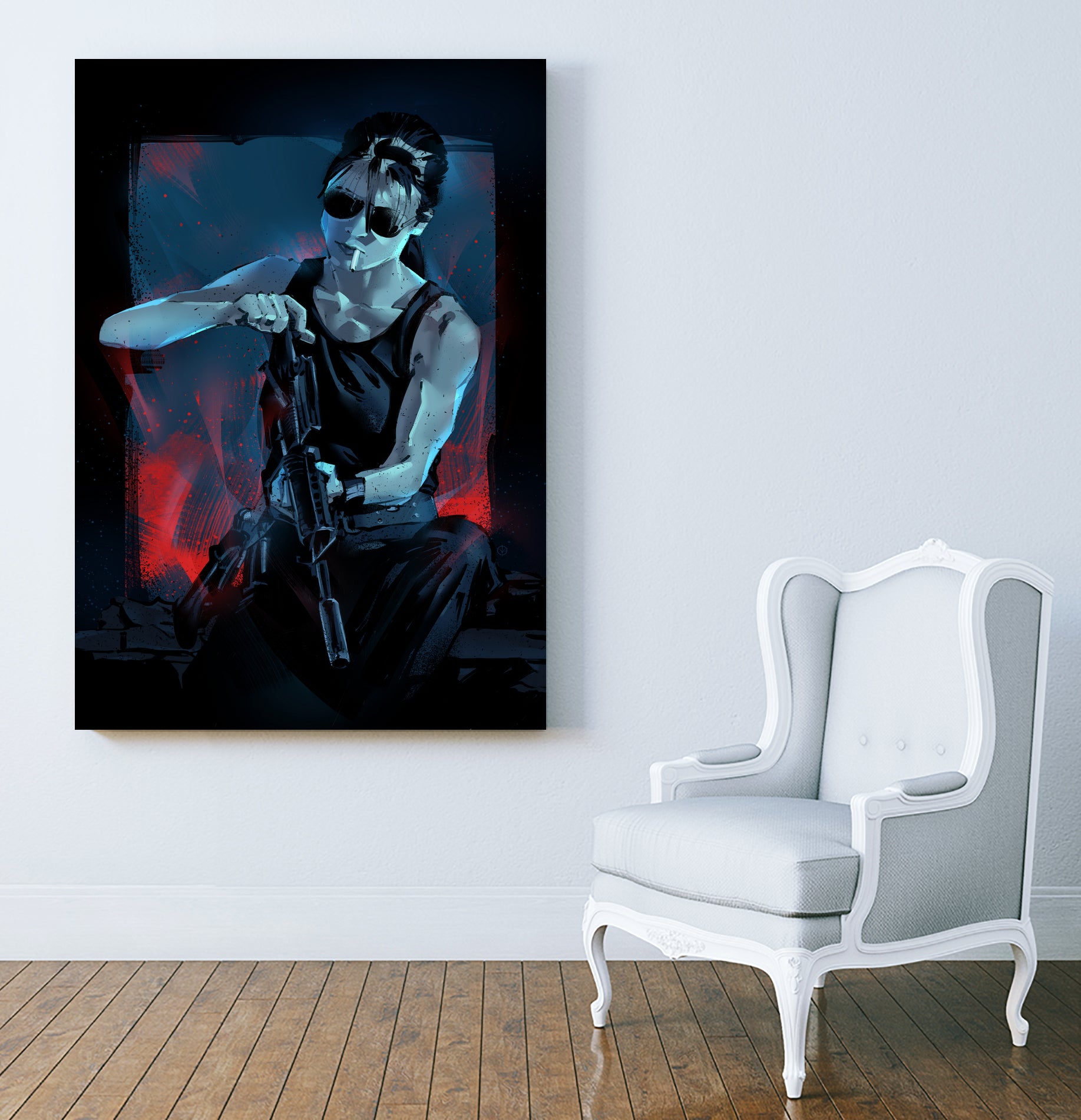 Sarah Connor by Nikita Abakumov on GIANT ART - blue digital painting
