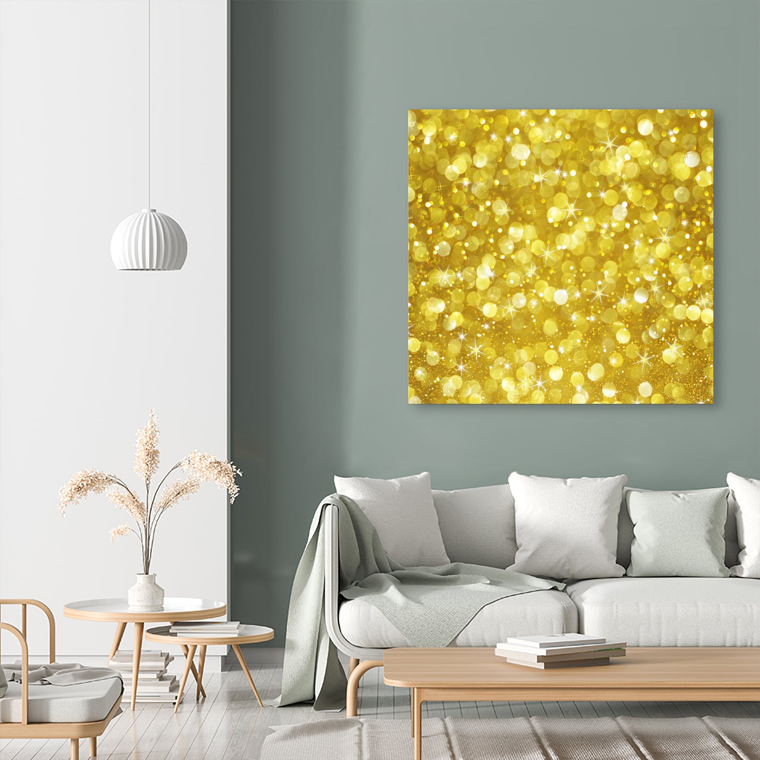 Glam gold bokeh glitter by dushan Medich on GIANT ART - yellow digital painting