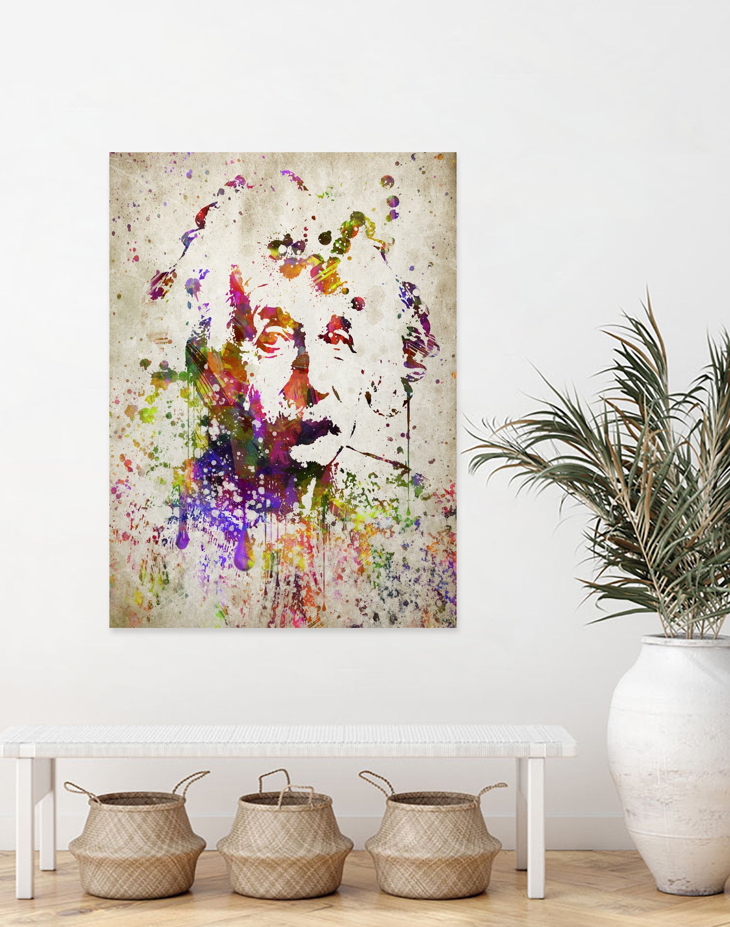 Albert Einstein in Color by Aged Pixel on GIANT ART - red digital drawing