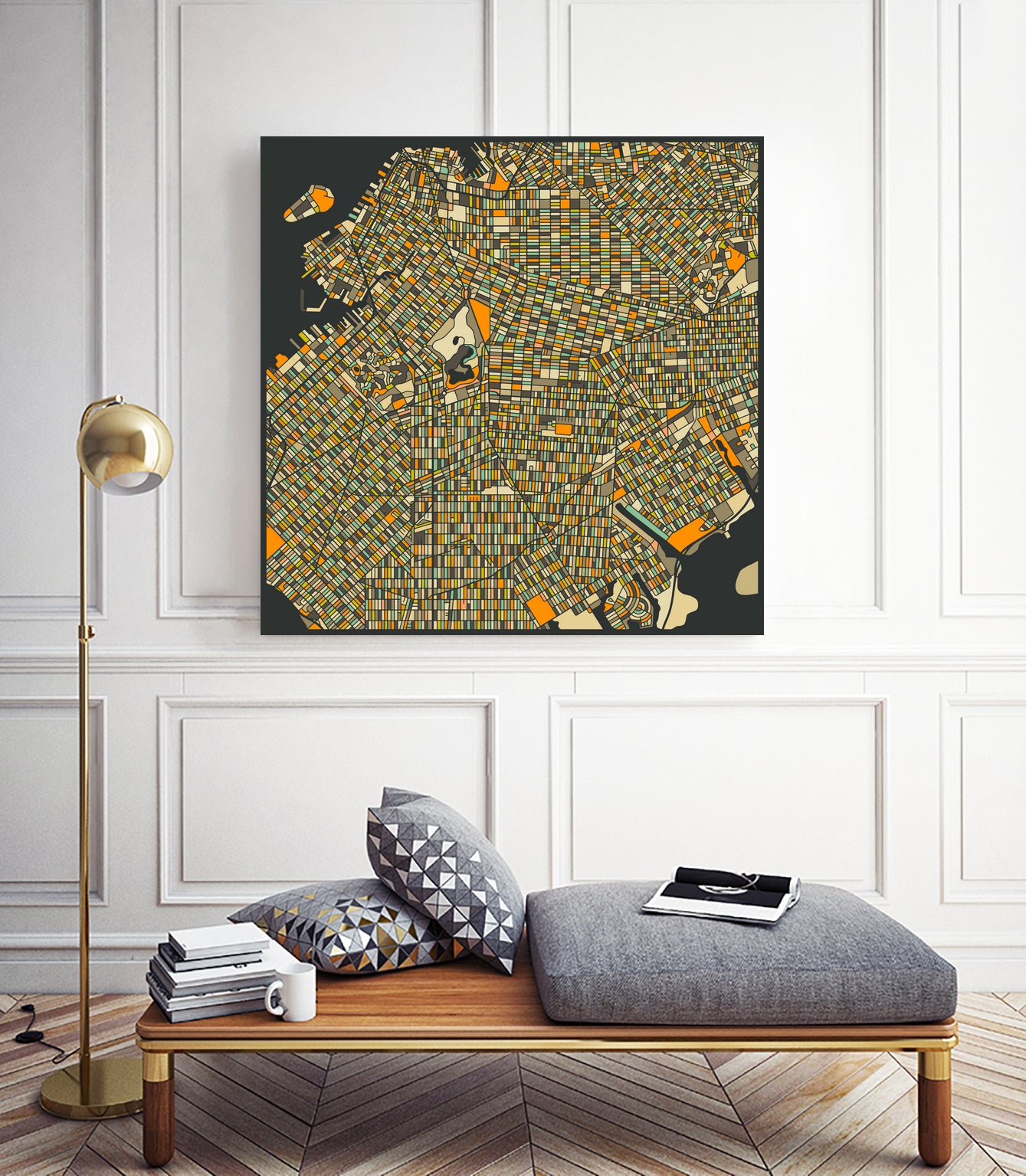 Brooklyn by Jazzberry Blue on GIANT ART - orange vector illustration