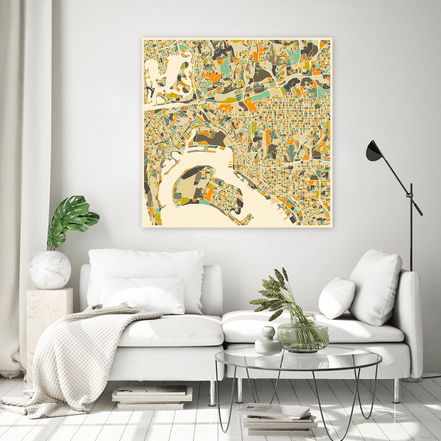 San Diego Map by Jazzberry Blue on GIANT ART - orange vector illustration