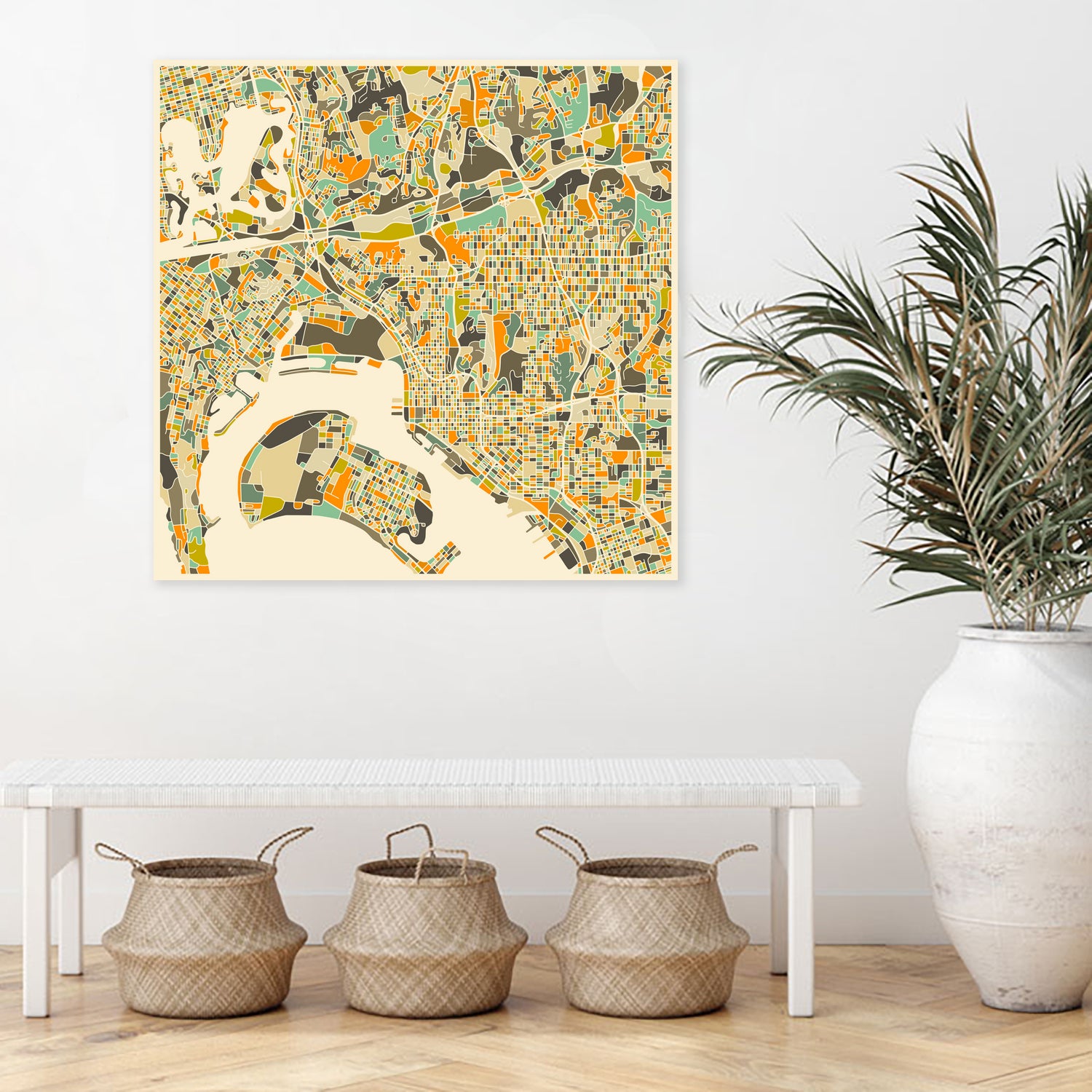 San Diego Map by Jazzberry Blue on GIANT ART - orange vector illustration