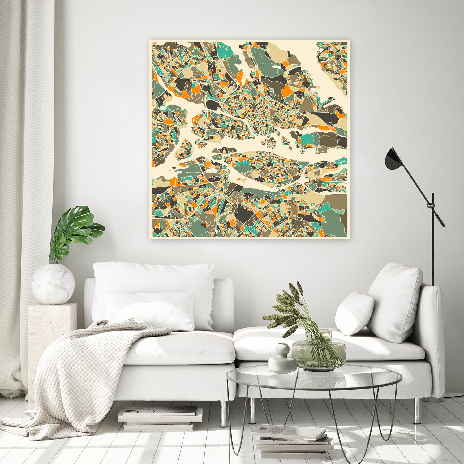 Stockholm Map by Jazzberry Blue on GIANT ART - pink vector illustration