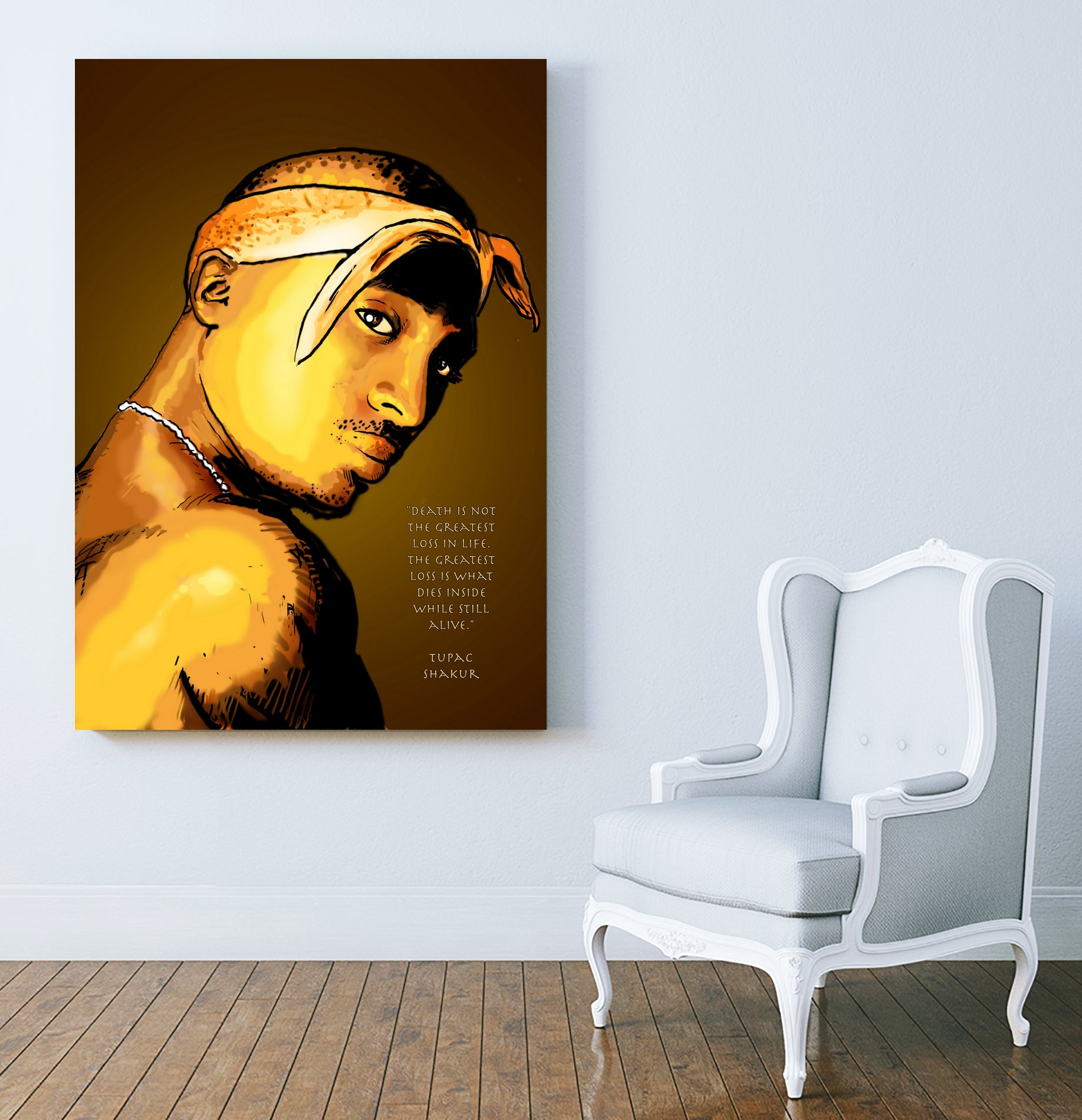 Tupac Shakur by Dan Avenell on GIANT ART - yellow digital painting