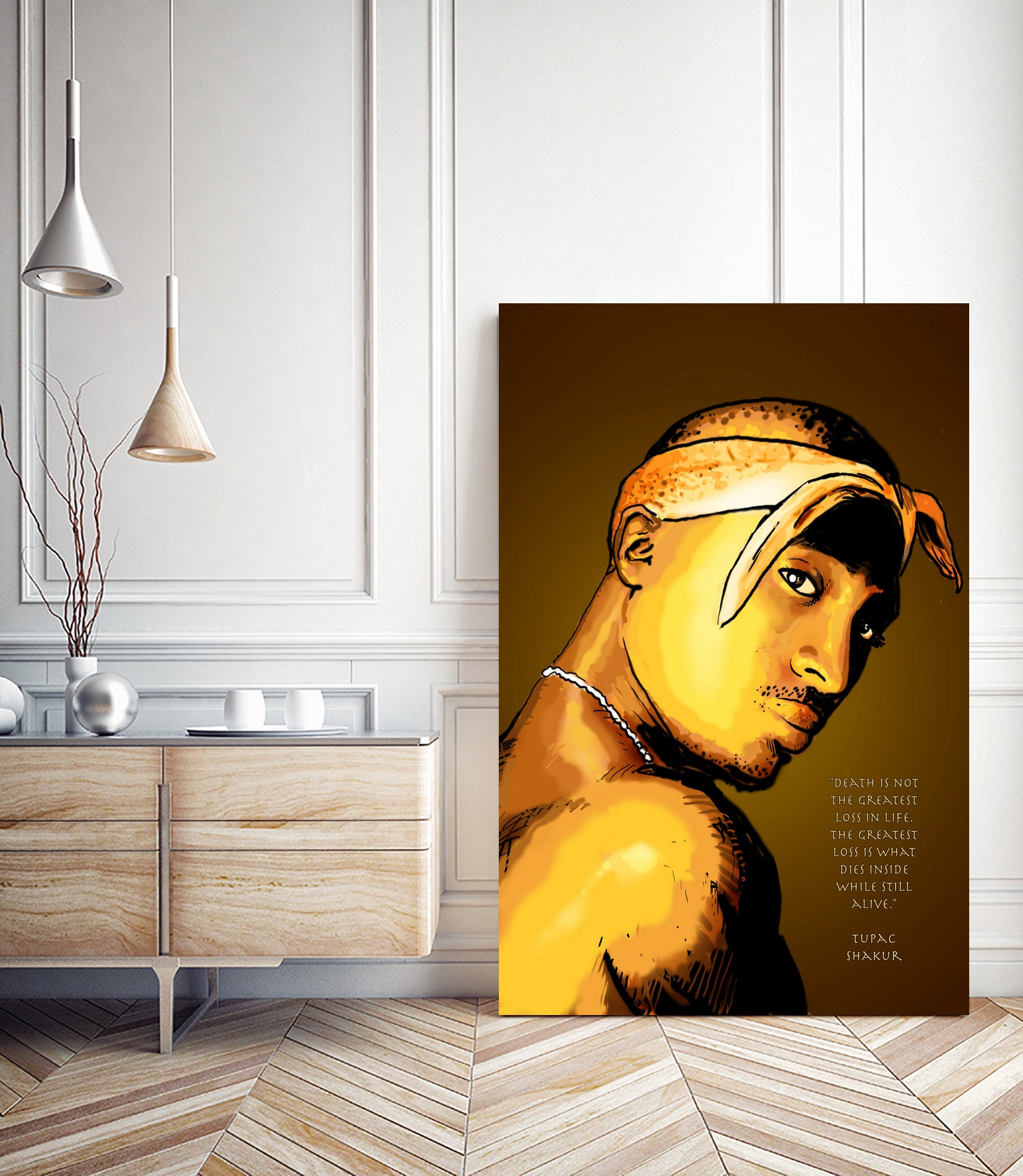 Tupac Shakur by Dan Avenell on GIANT ART - yellow digital painting