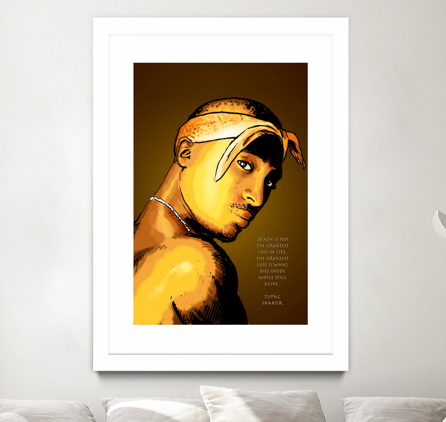 Tupac Shakur by Dan Avenell on GIANT ART - yellow digital painting