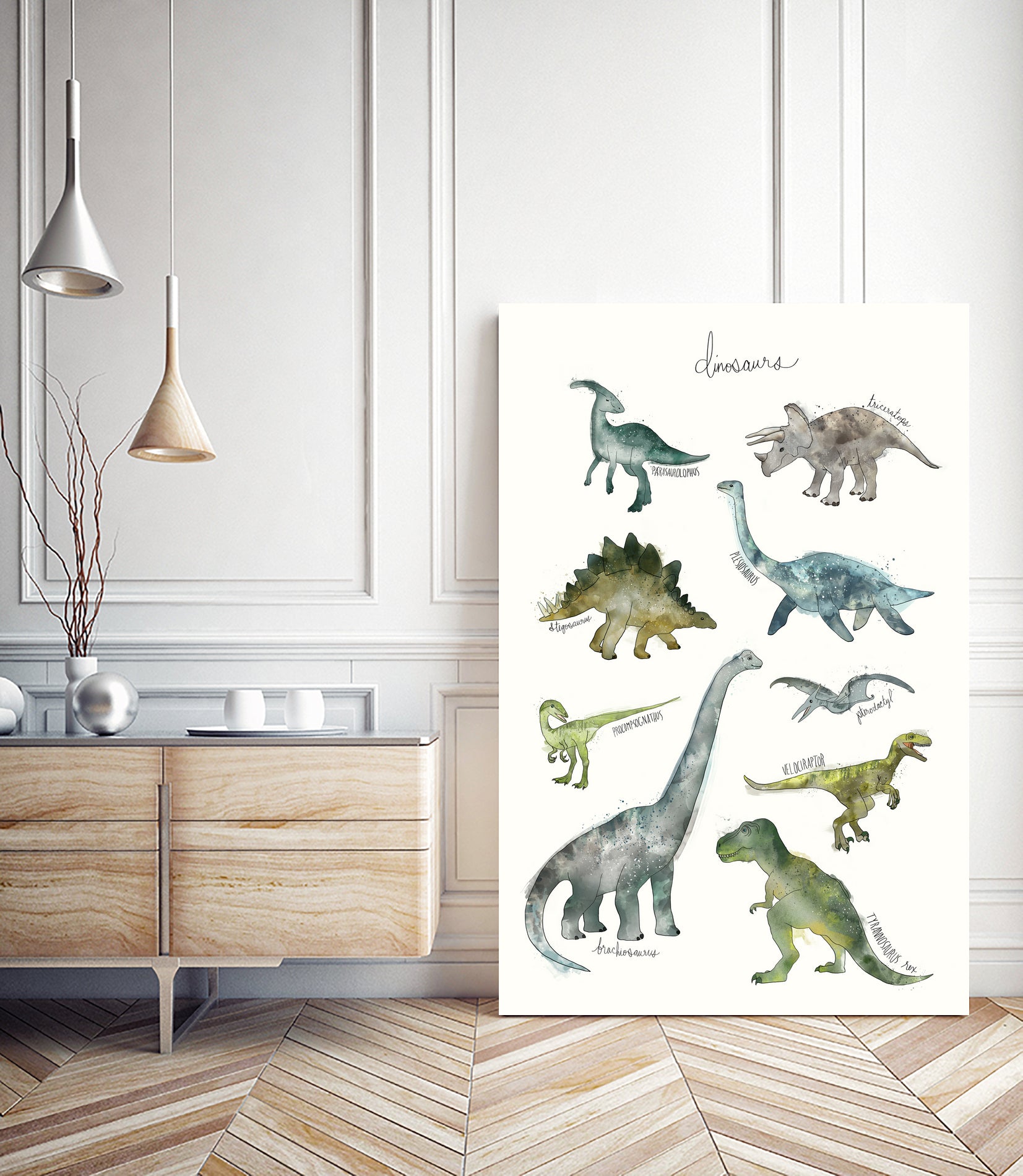 Dinosaurs by Amy Hamilton on GIANT ART - green mixed media