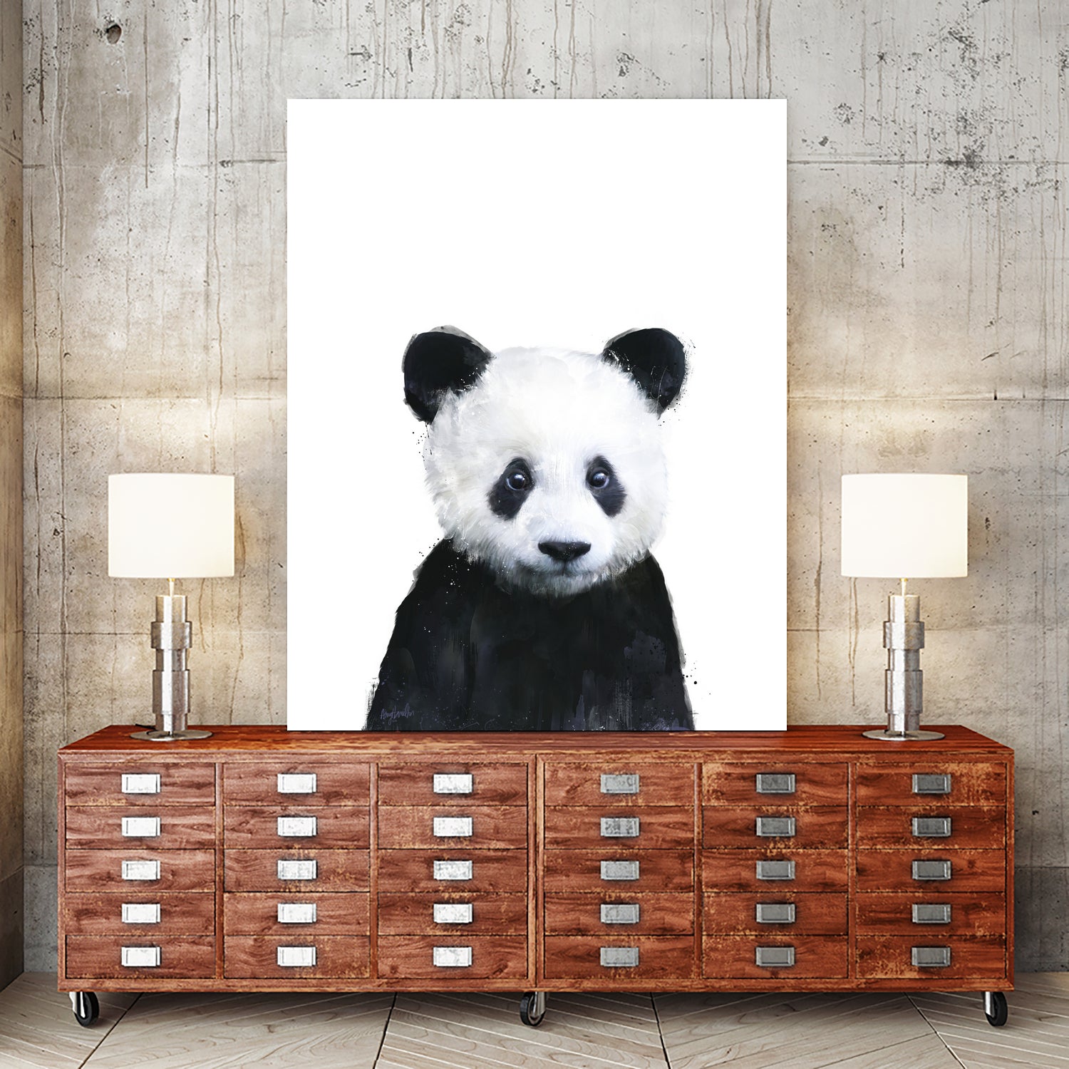 Little Panda by Amy Hamilton on GIANT ART - white digital painting
