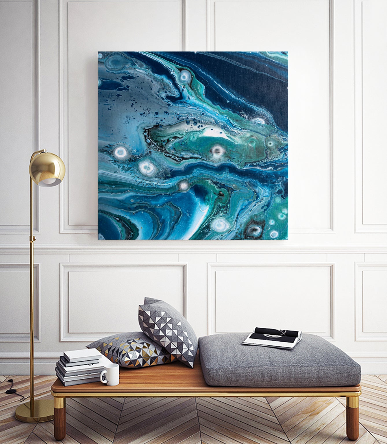 Celestial Seas by L. Renee Jones on GIANT ART - blue mixed media