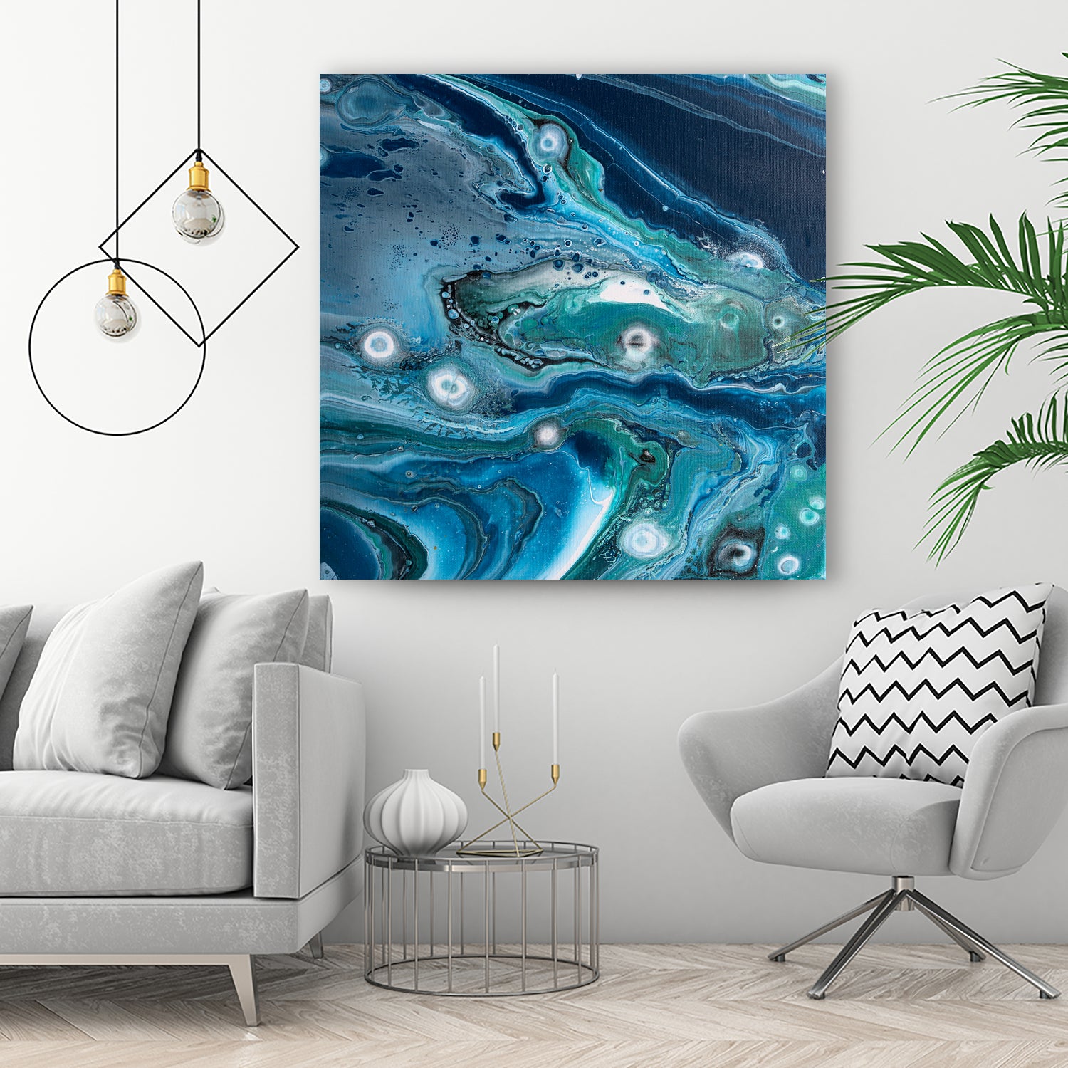 Celestial Seas by L. Renee Jones on GIANT ART - blue mixed media