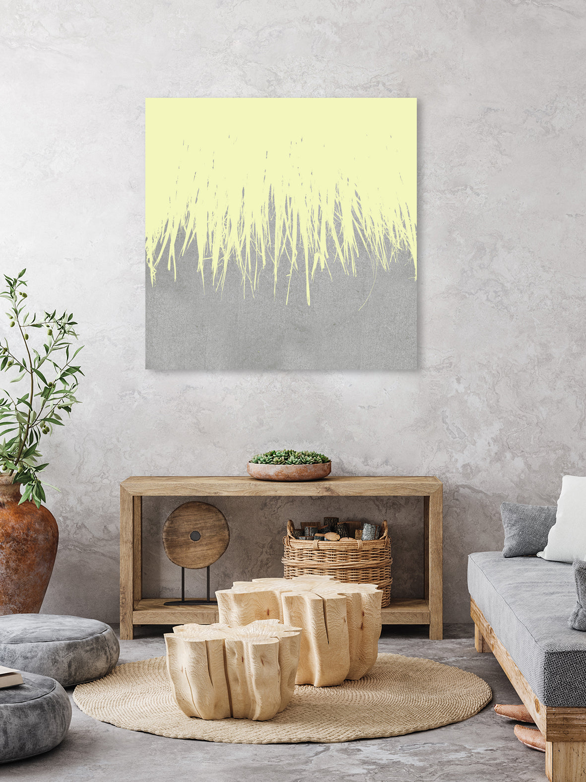 Concrete Fringe Yellow by Emeline Tate-Robertson on GIANT ART - yellow digital painting