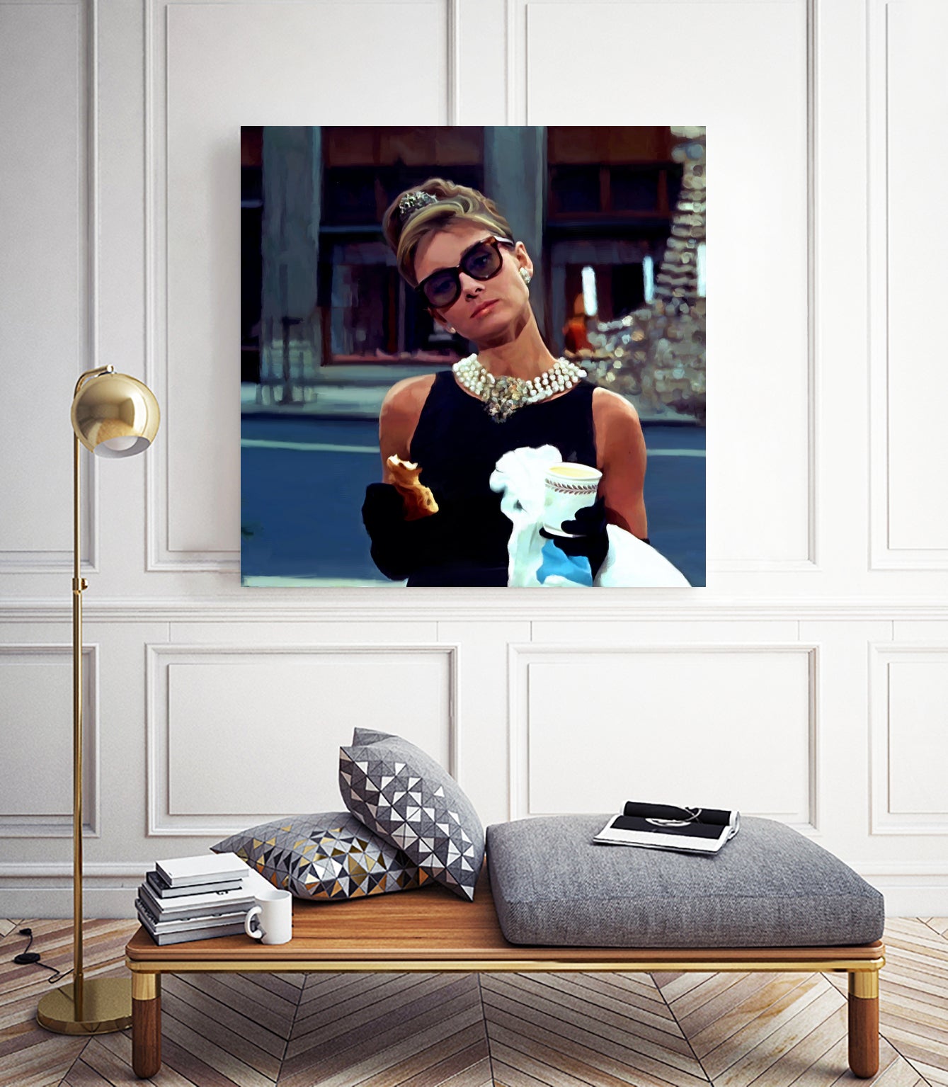 Audrey Hepburn @ Breakfast At Tiffanys #3 by Gabriel T Toro on GIANT ART - black mixed media