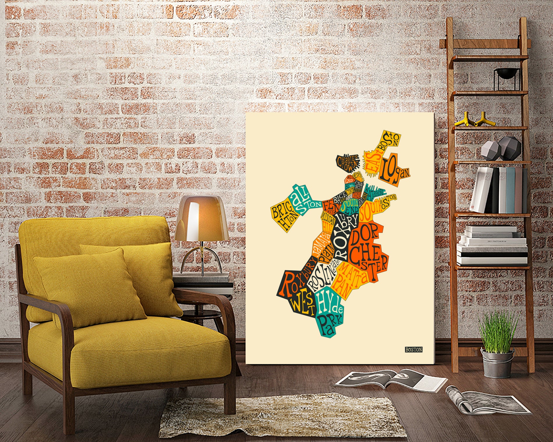 Boston Neighborhoods by Jazzberry Blue on GIANT ART - red vector illustration