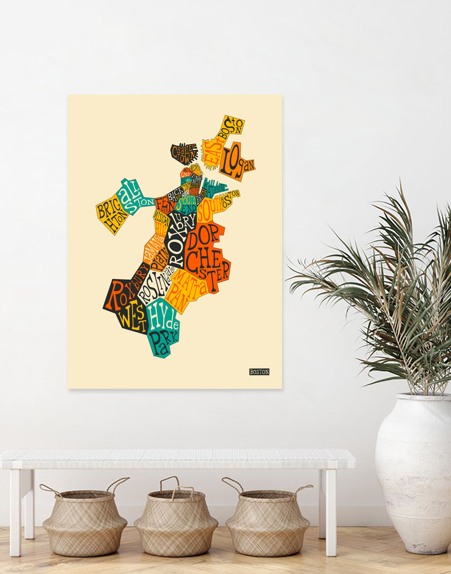 Boston Neighborhoods by Jazzberry Blue on GIANT ART - red vector illustration