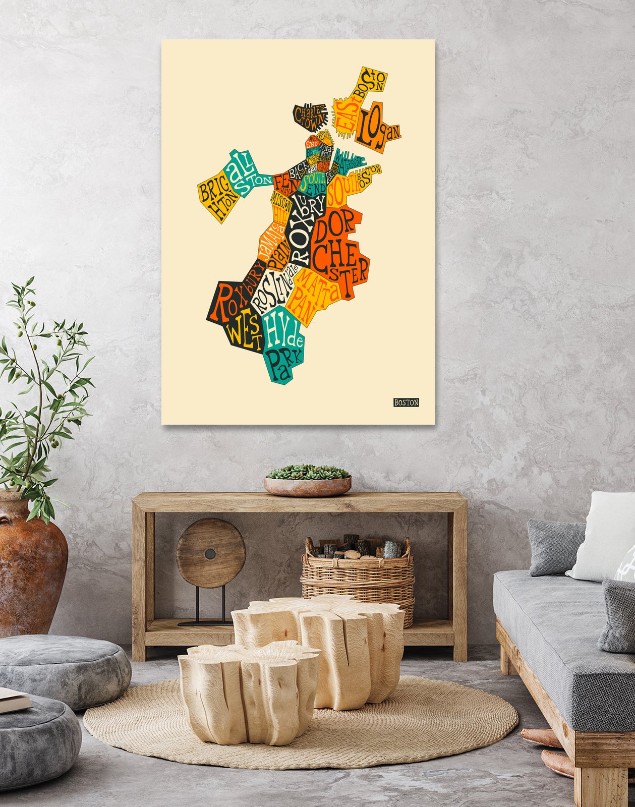 Boston Neighborhoods by Jazzberry Blue on GIANT ART - red vector illustration