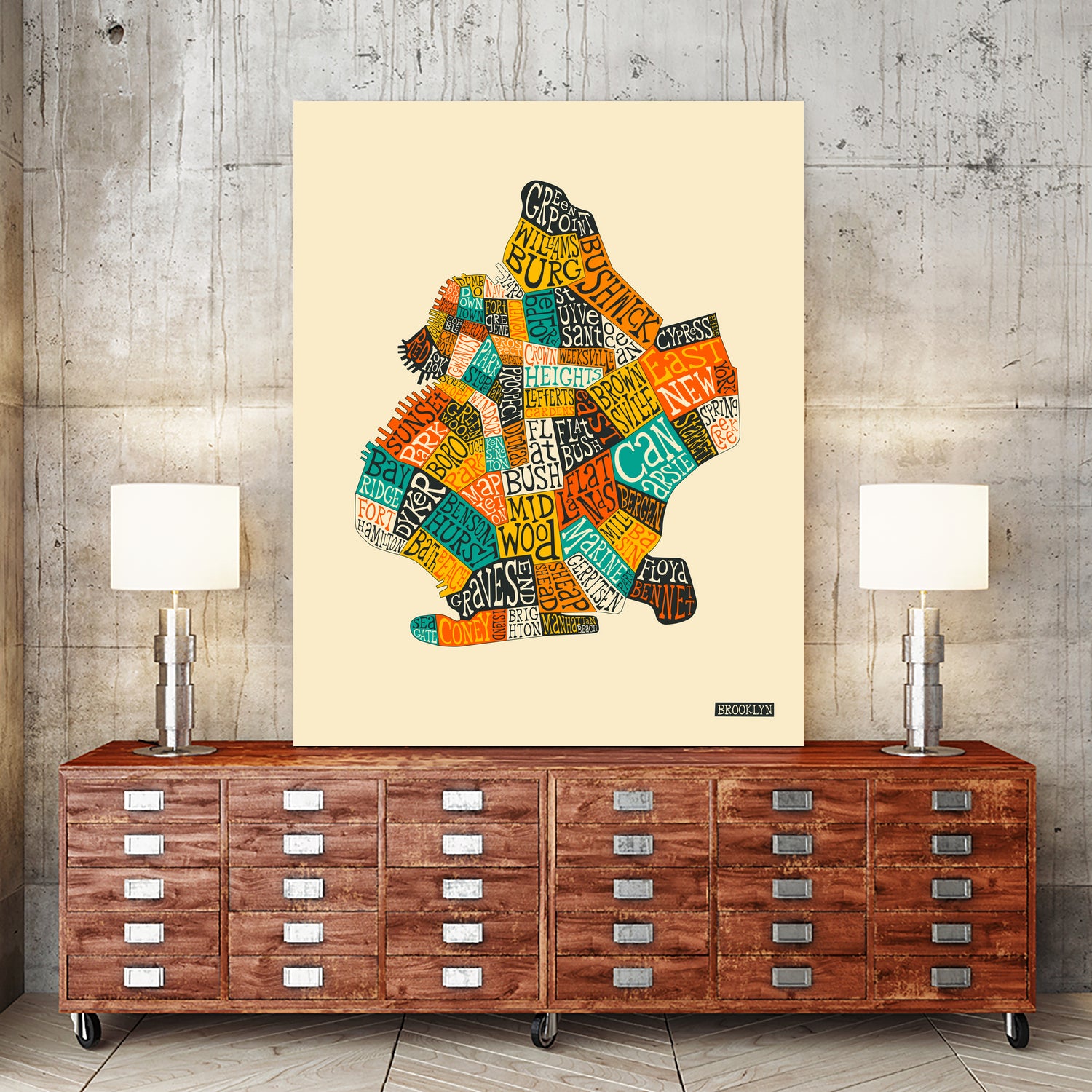 Brooklyn Neighborhoods by Jazzberry Blue on GIANT ART - white vector illustration