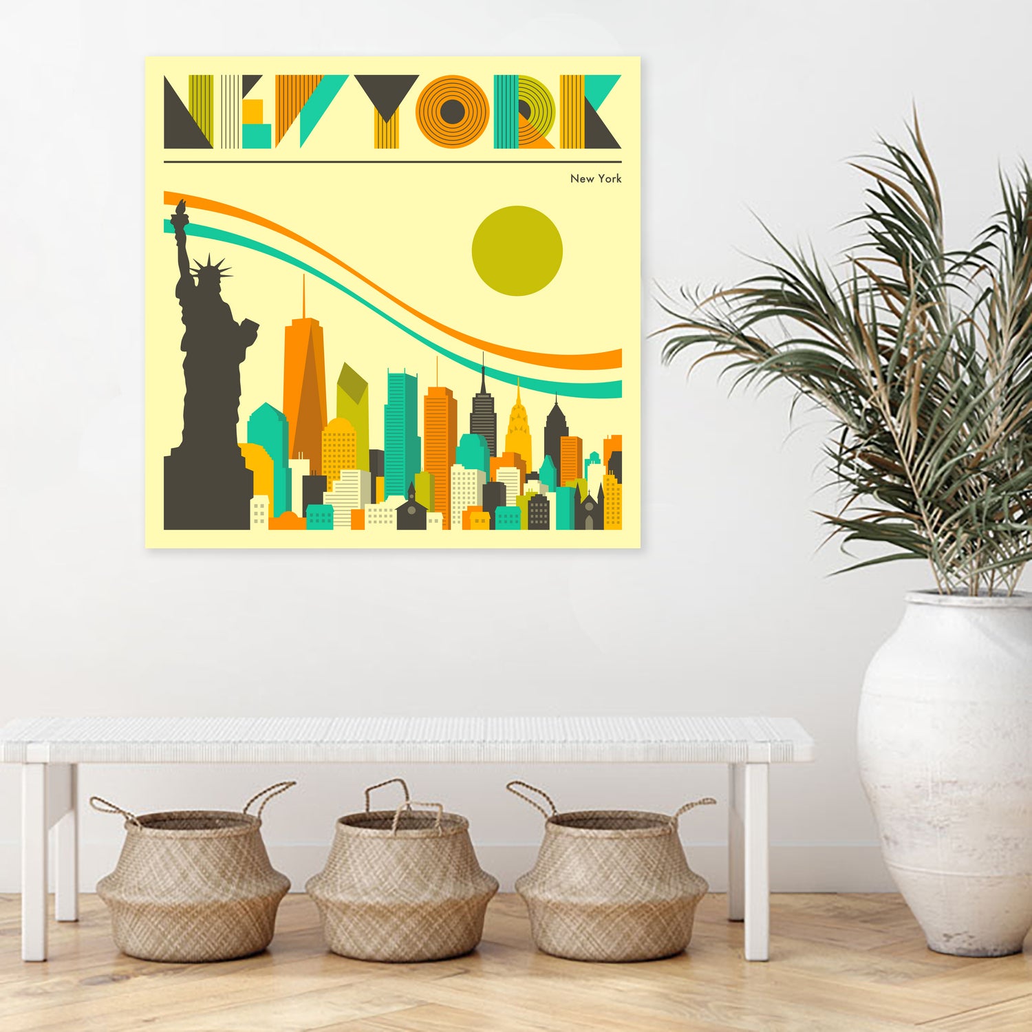 New York Skyline by Jazzberry Blue on GIANT ART - orange vector illustration
