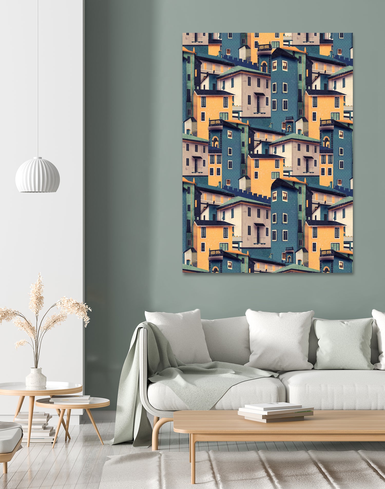 Night Castles (Pattern) by Romina Lutz on GIANT ART - yellow digital painting