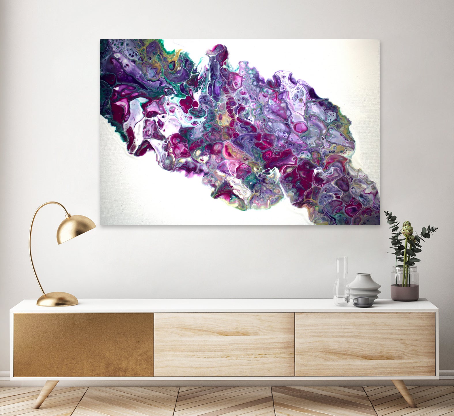 mardi gras by L. Renee Jones on GIANT ART - fuchsia mixed media