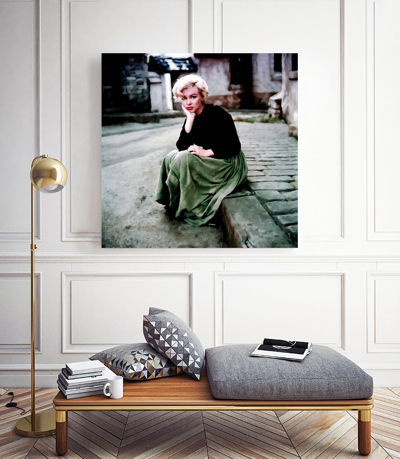 Marilyn Monroe Portrait #2 by Gabriel T Toro on GIANT ART - green mixed media