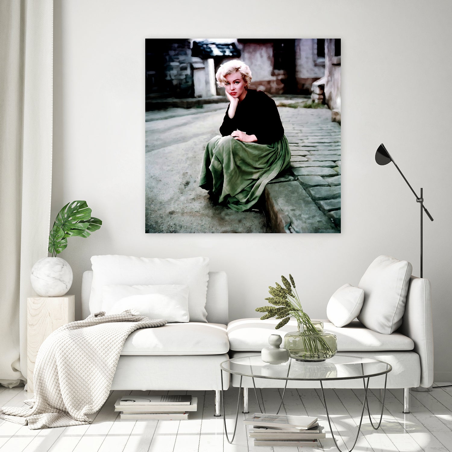 Marilyn Monroe Portrait #2 by Gabriel T Toro on GIANT ART - green mixed media