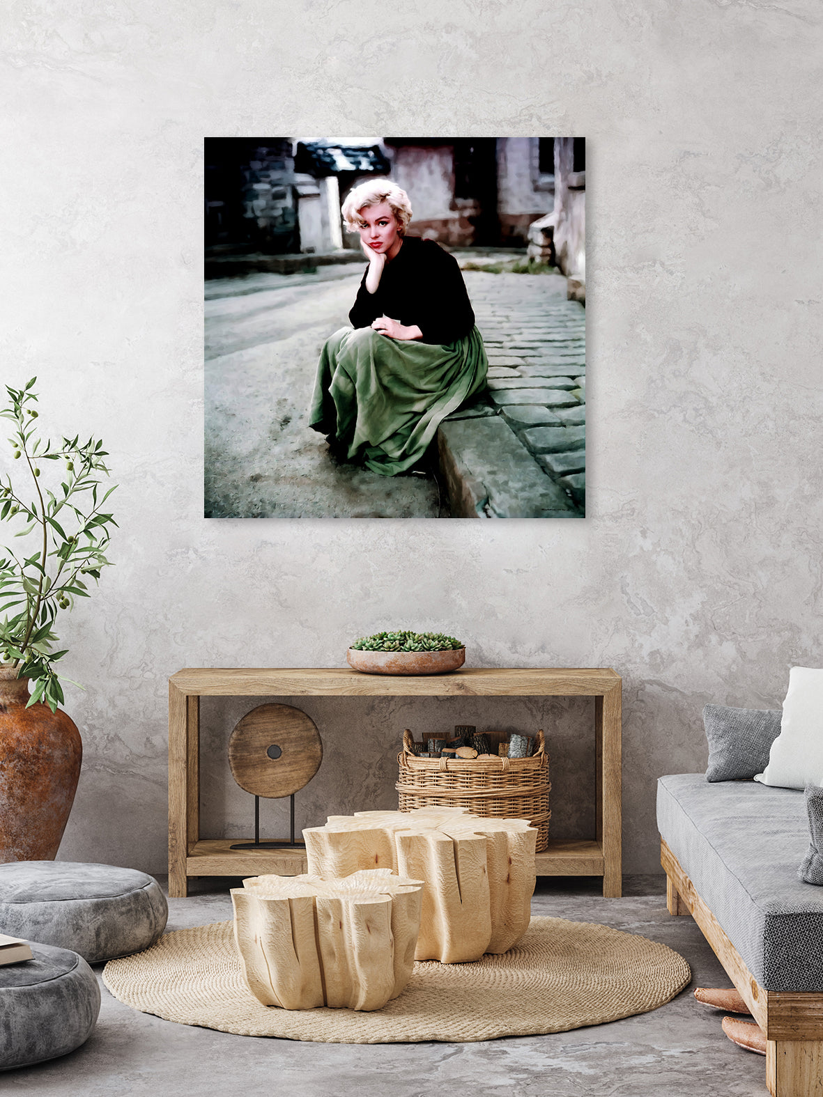 Marilyn Monroe Portrait #2 by Gabriel T Toro on GIANT ART - green mixed media