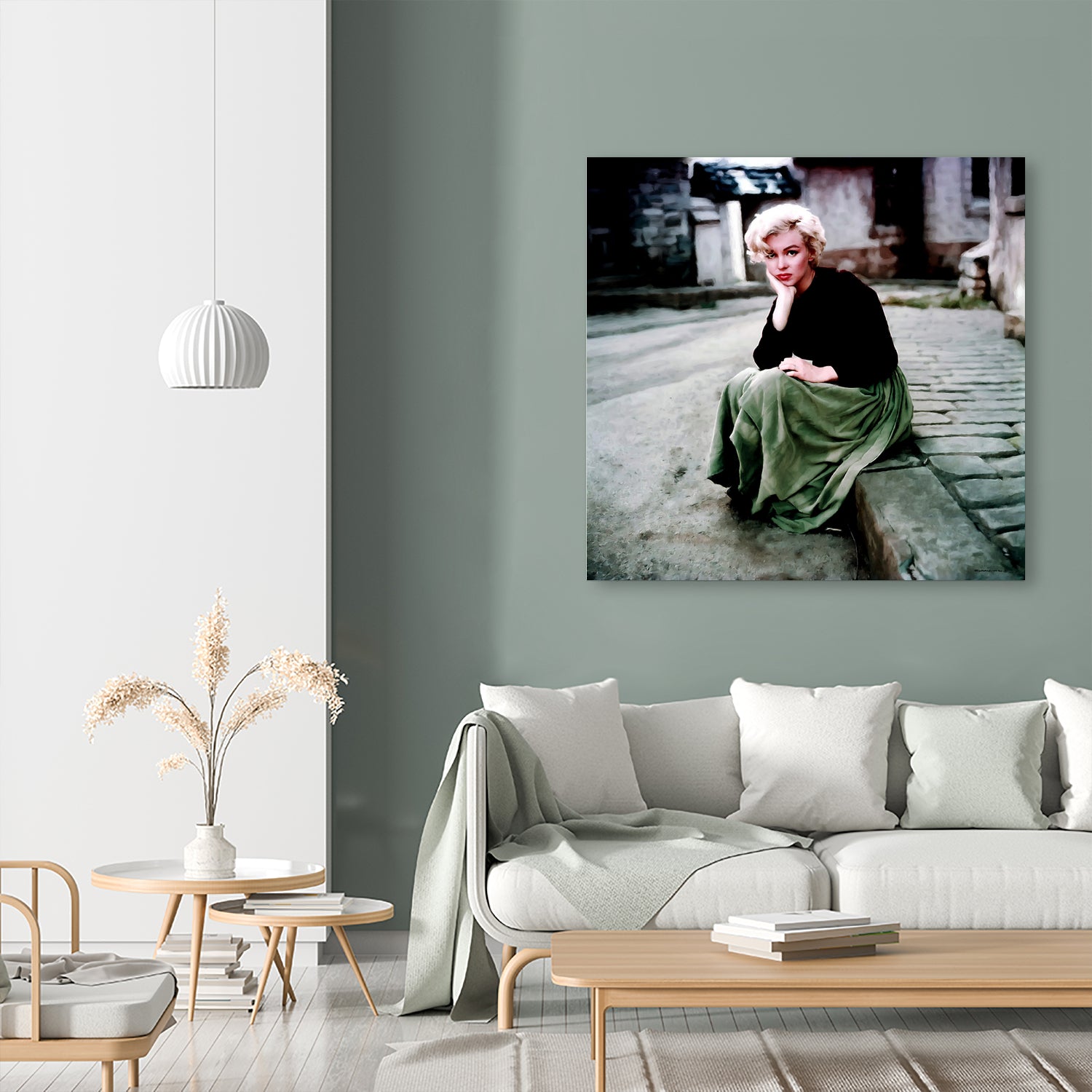 Marilyn Monroe Portrait #2 by Gabriel T Toro on GIANT ART - green mixed media