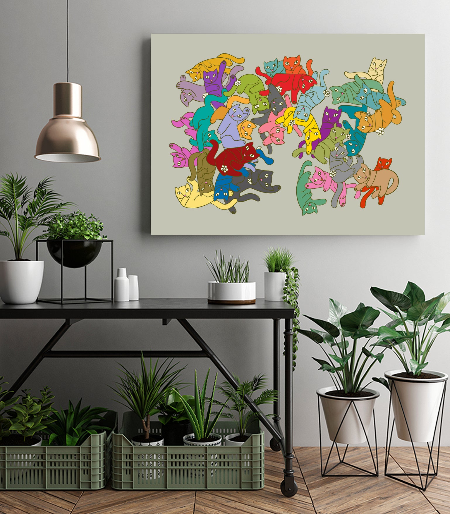 When the Dog's Away by Wendy Walters on GIANT ART - red digital painting