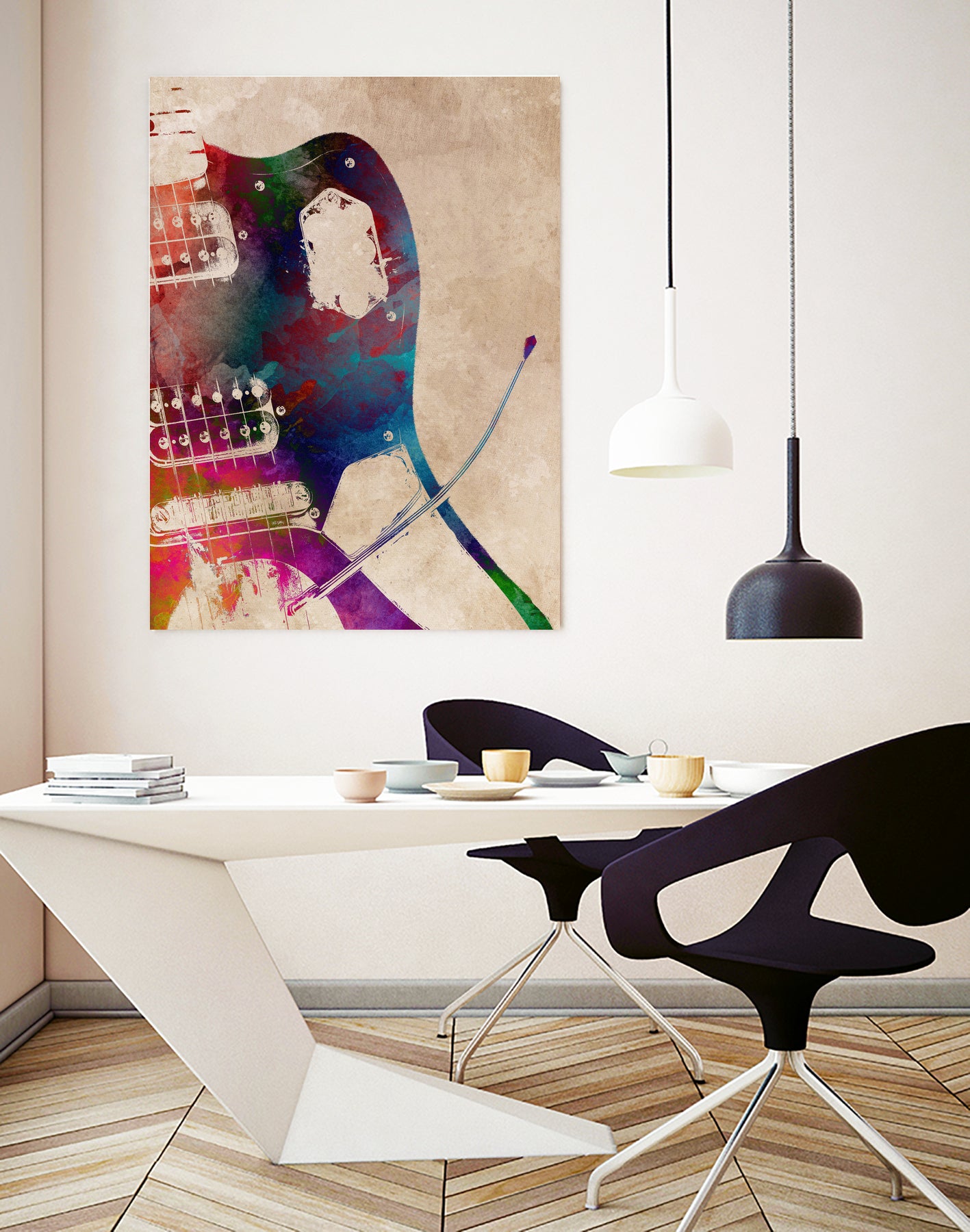 guitar art 6 by Justyna Jaszke on GIANT ART - red digital painting