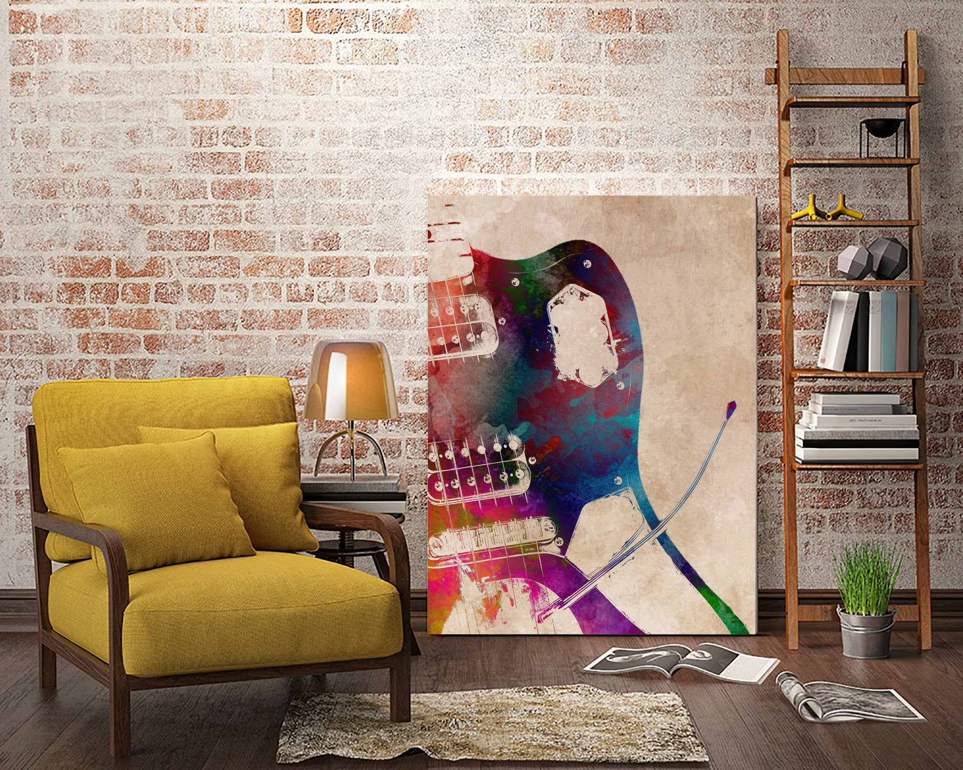 guitar art 6 by Justyna Jaszke on GIANT ART - red digital painting
