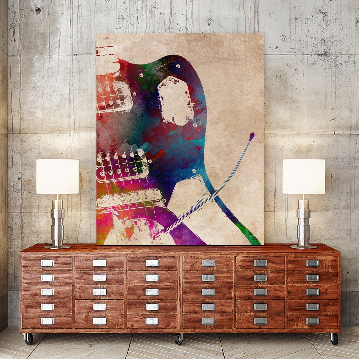 guitar art 6 by Justyna Jaszke on GIANT ART - red digital painting