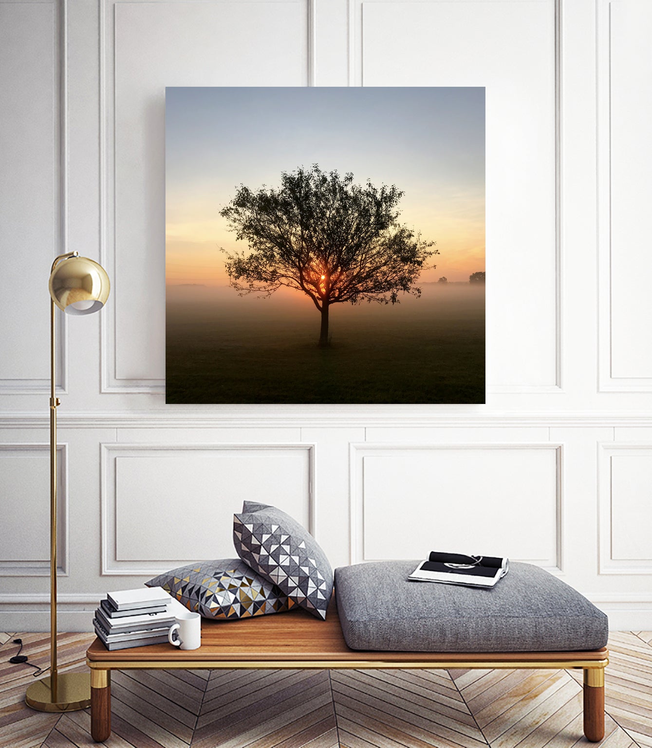 Tree at Sunrise Sunrise by Brian Sooy on GIANT ART - orange photo illustration