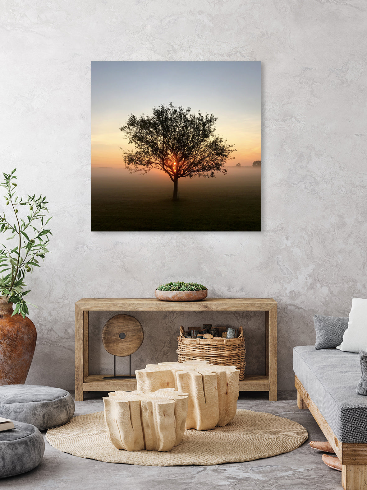 Tree at Sunrise Sunrise by Brian Sooy on GIANT ART - orange photo illustration