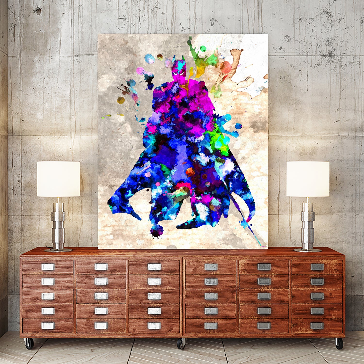 Batman Grunge by Daniel Janda on GIANT ART - blue digital painting