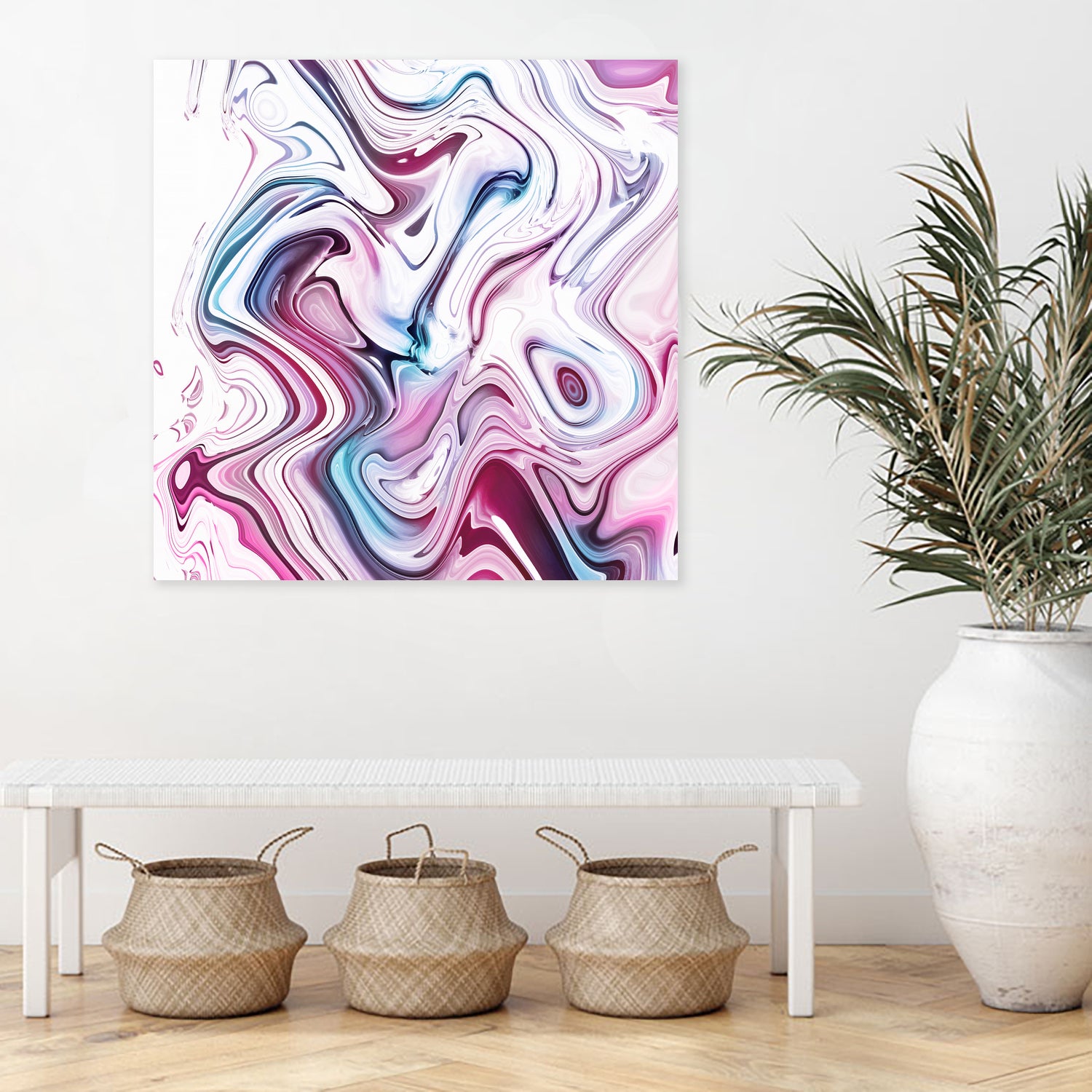 Liquid Marble - Pink and Blue by Dominique Van Roey on GIANT ART - pink photo manipulation