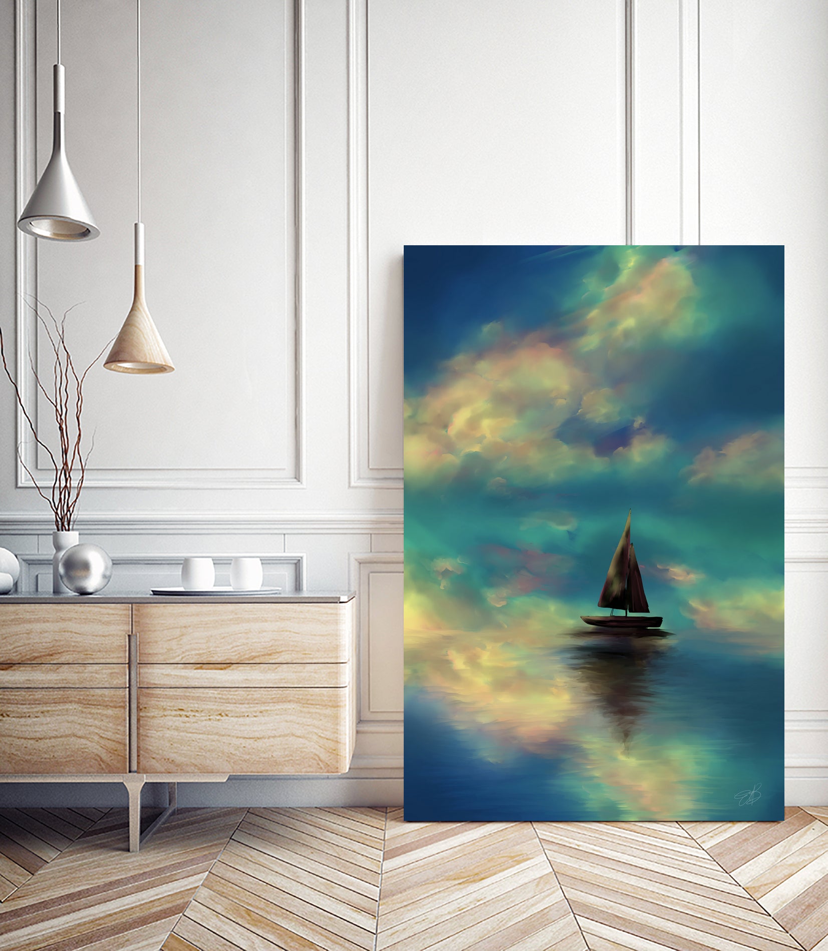 Water mirror by Elena Bragioto on GIANT ART - blue digital painting