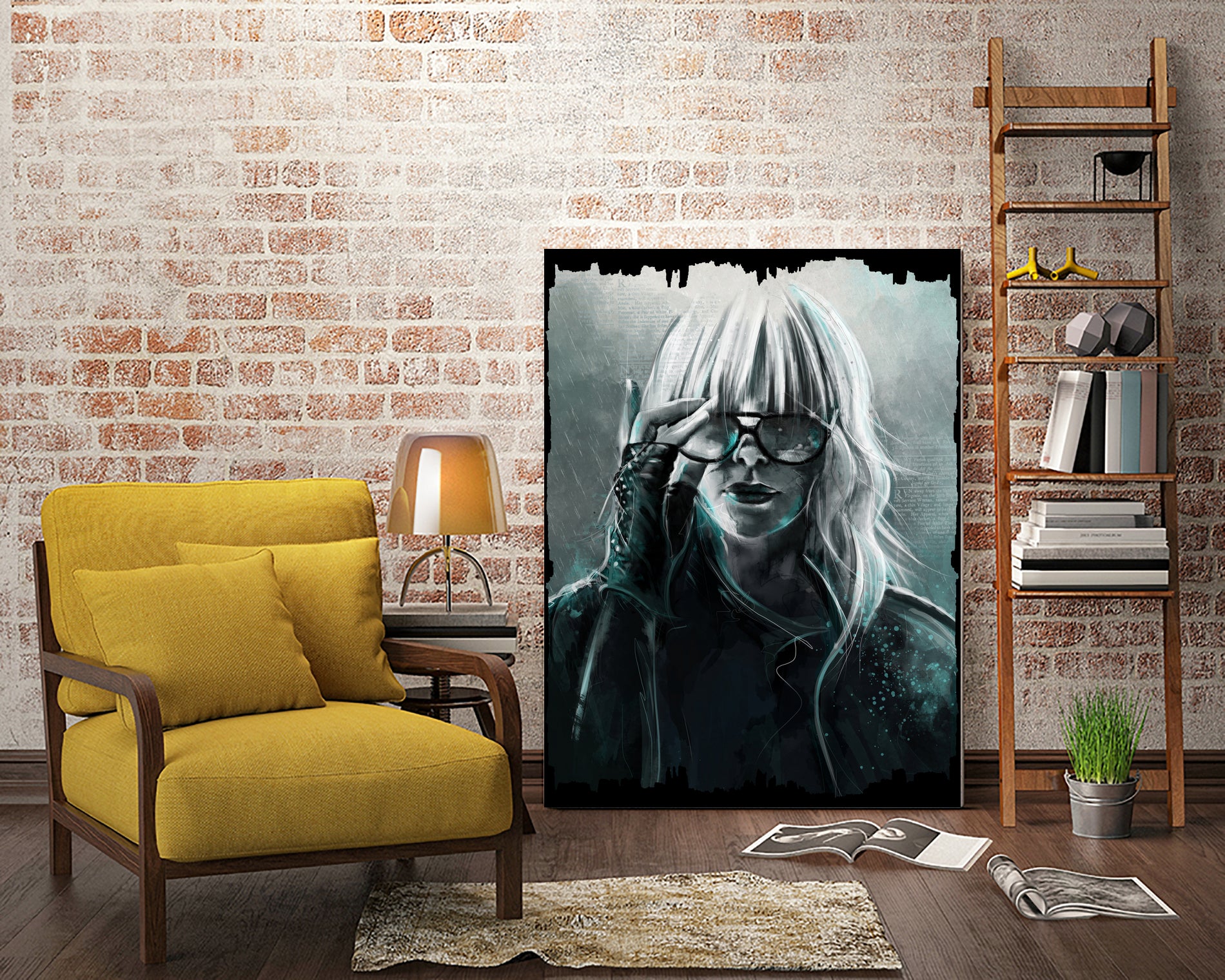 Atomic Blonde by Claudio Tosi on GIANT ART - blue digital painting
